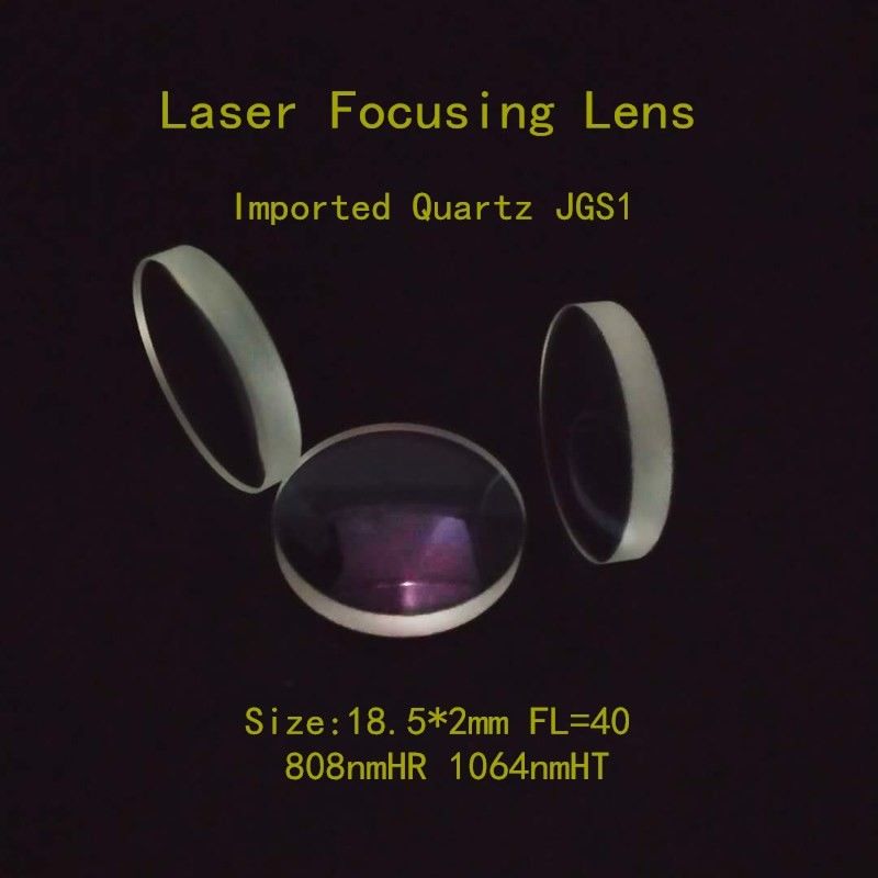 Imported Quartz JGS1 FL=40 Laser Focusing Lens 808nmHR 1064nmHT Mirror